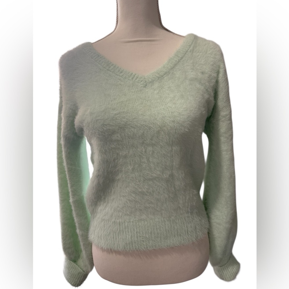 Marled Mint V-Neck Sweater